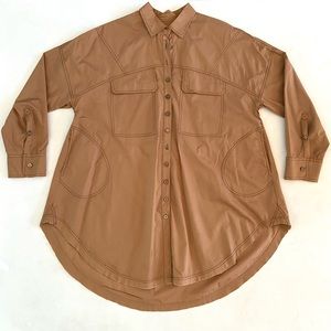WE THE FREE Oversized Button Front Mini Dress